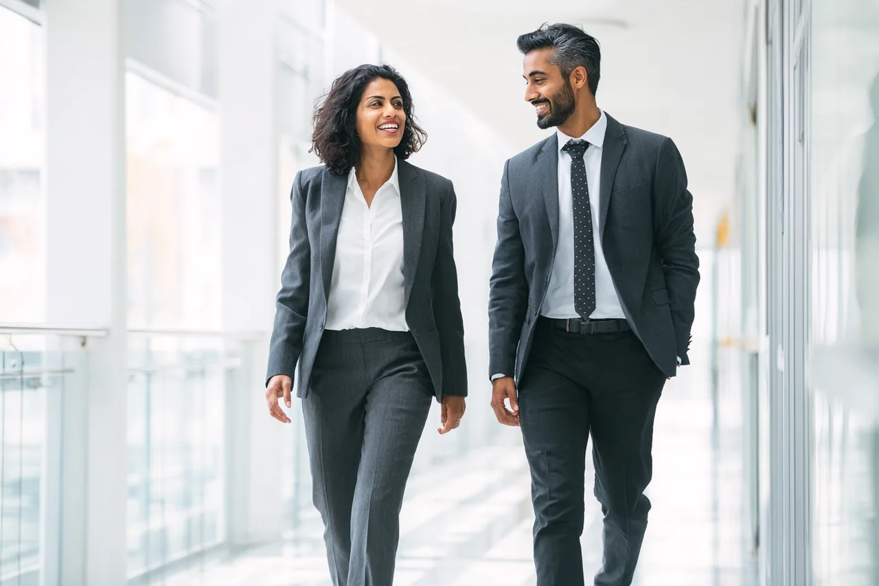 Illustration of colleagues in a modern office