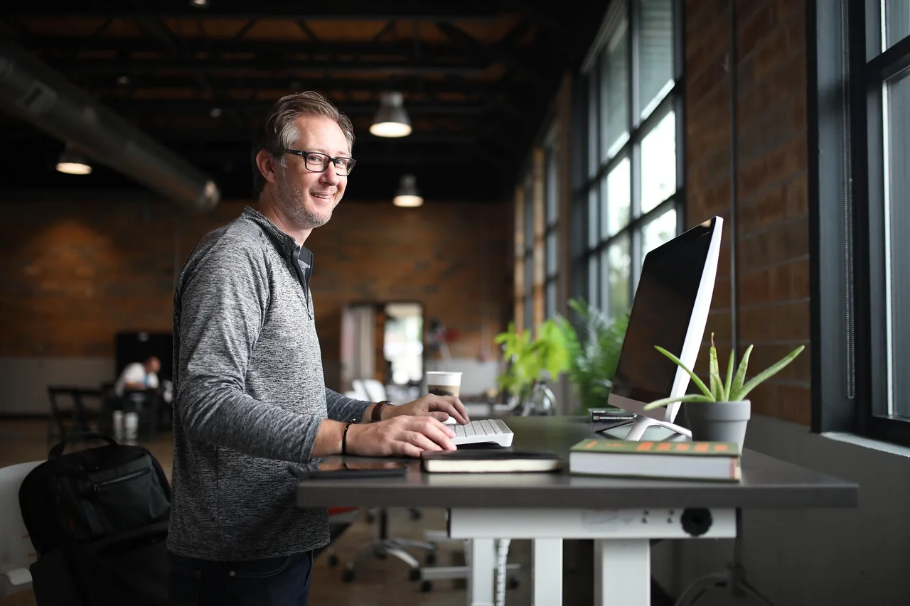A developer working at a desk