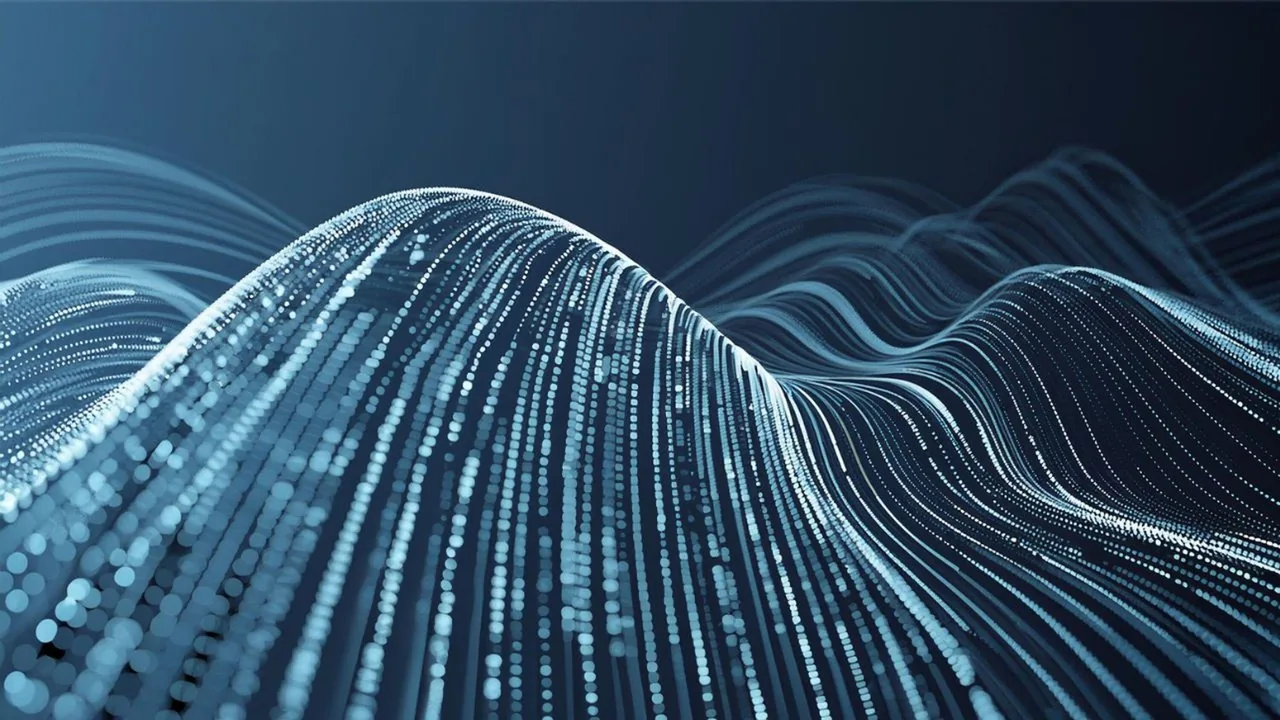 Abstract illustration of flowing digital data