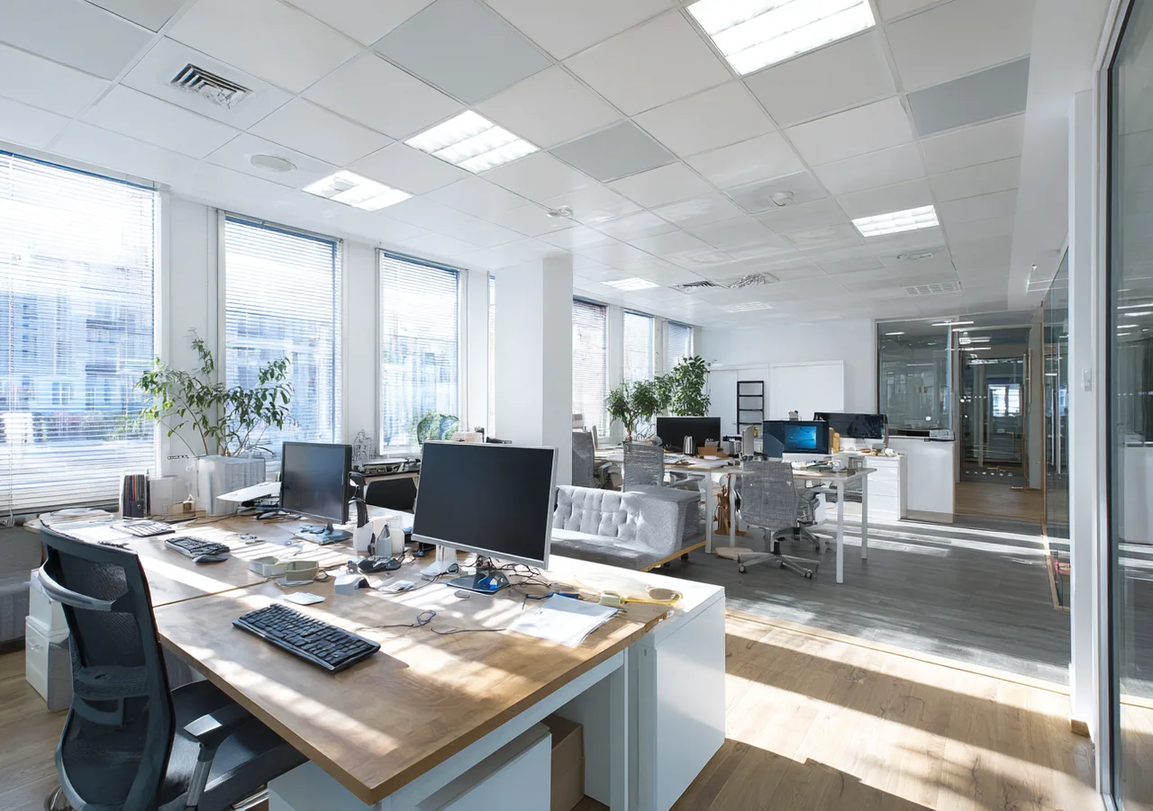 Illustrative modern workspace